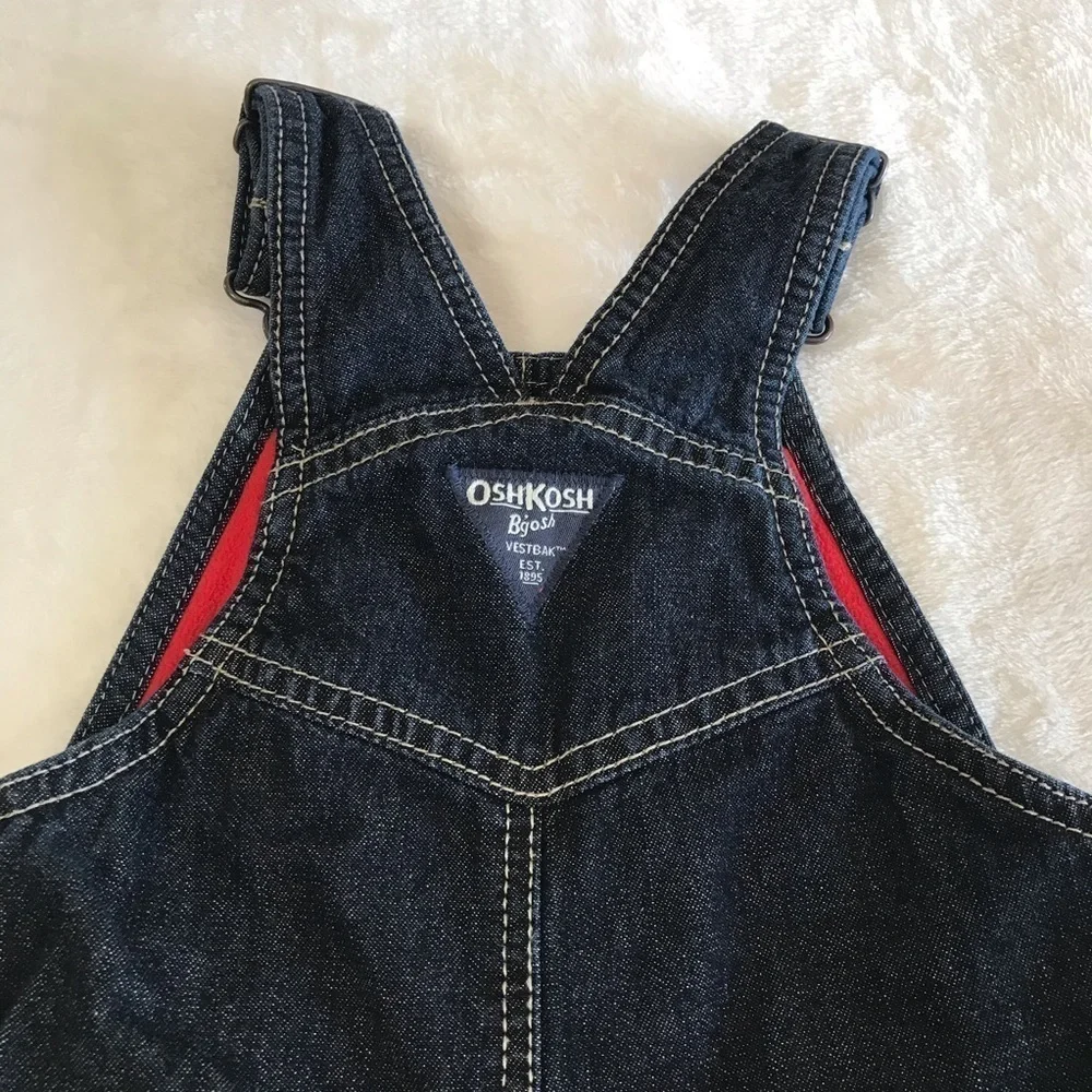 OSHKOSH B'GOSH / Toddler Fleece Lined Denim Carpenter Overalls Size 18M